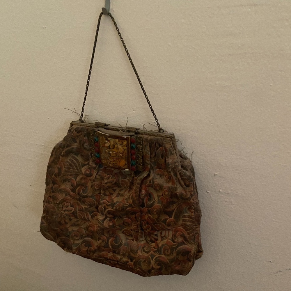 Vintage Silk and MOP Evening Bag